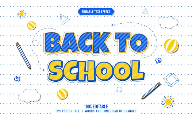 Text effect back to school