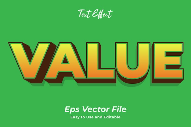 Text effect Value Editable and easy to use Premium vector