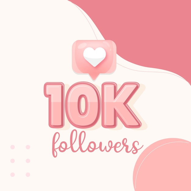 Vector thank you 10k social followers and subscribers template vector