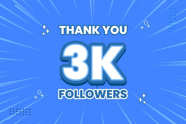 Vector thank you 3000 followers thank giving social media community post or thank you followers peoples