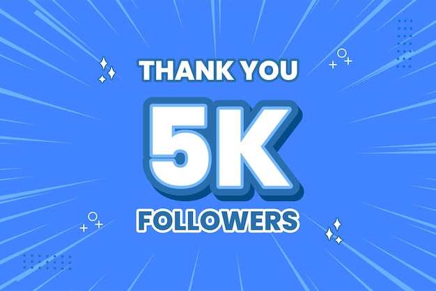 Vector thank you 5000 followers thank giving social media community post or thank you followers peoples