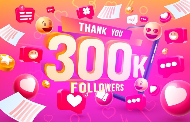 Vector thank you followers peoples k online social group happy banner celebrate vector