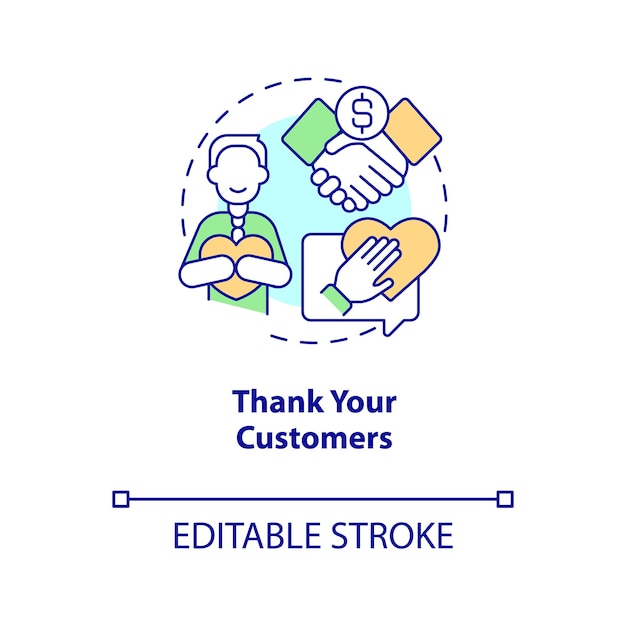 Thank your customers concept icon