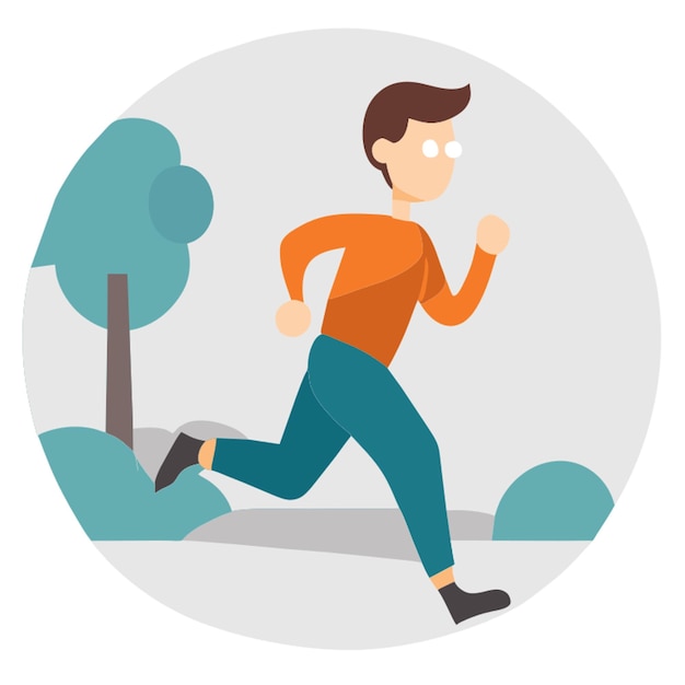 there is a person at park and he is jogging vector illustration cartoon