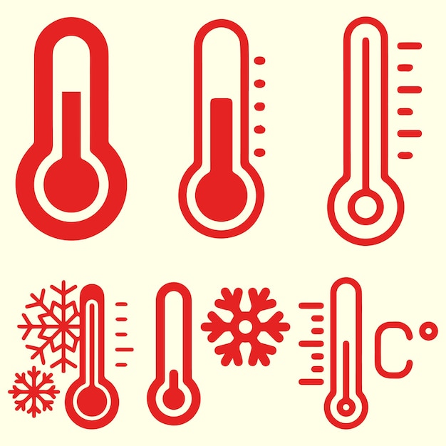 Vector thermometer for hospital patient logo or icon set vector