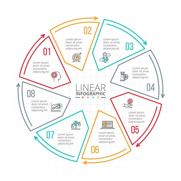 Thin line flat element for infographic