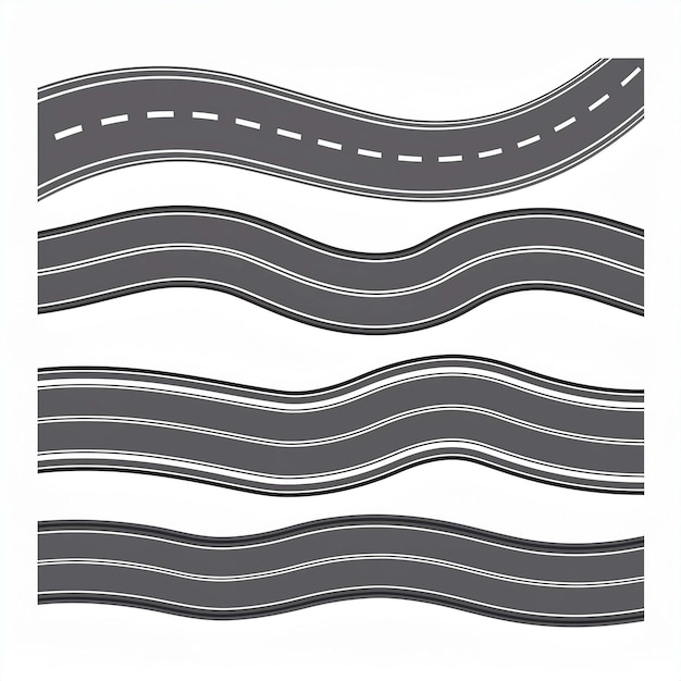 Vector three lines of a road are shown with one that says quot speed quot