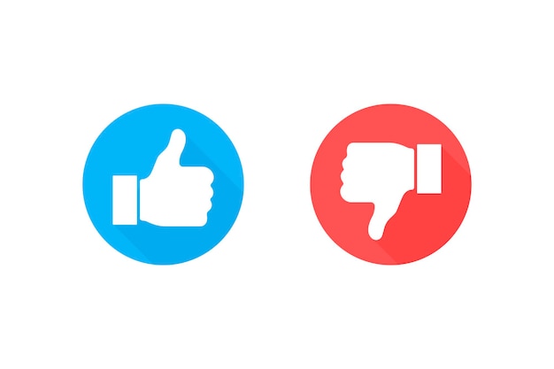 Thumbs up and thumbs down. Like or dislike. Vector illustration line icon.