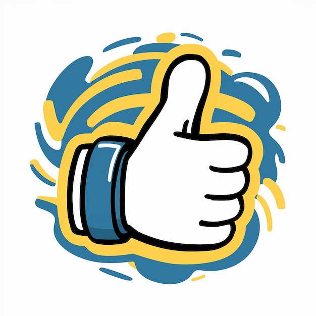 Vector thumbs up vector illustration in like button style