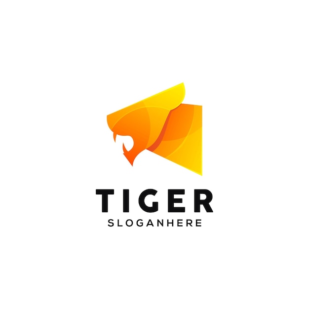 Tiger colorful logo design template