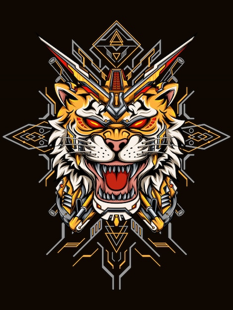 Tiger robotic illustration