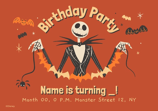 Tim Burtons The Nightmare Before Christmas Birthday Invitation