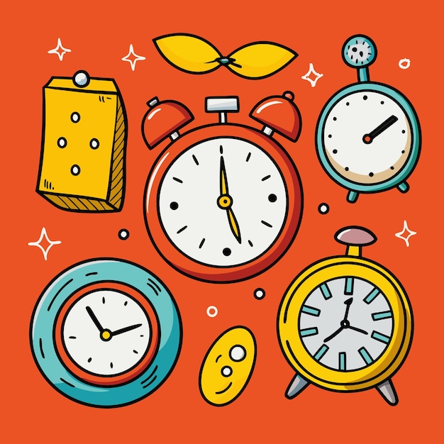 Vector time and clock icons vector design pack