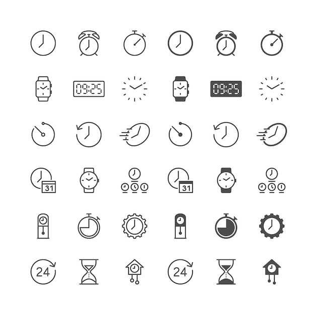 Time and clock icons