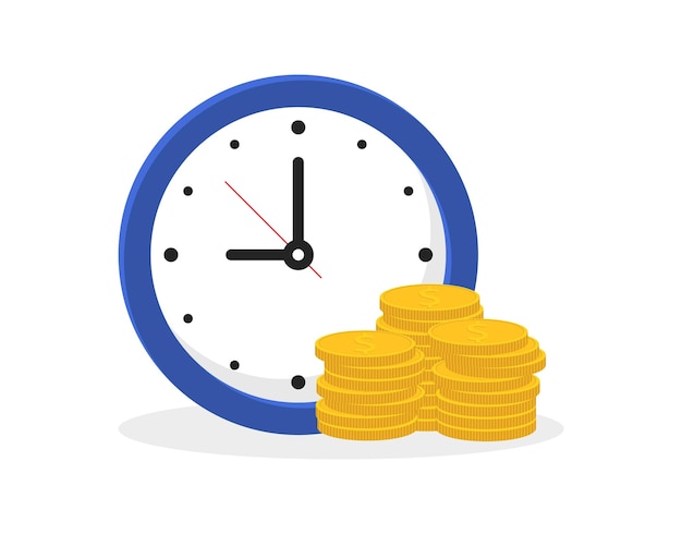 Time is money Clock and money Business and financial concept