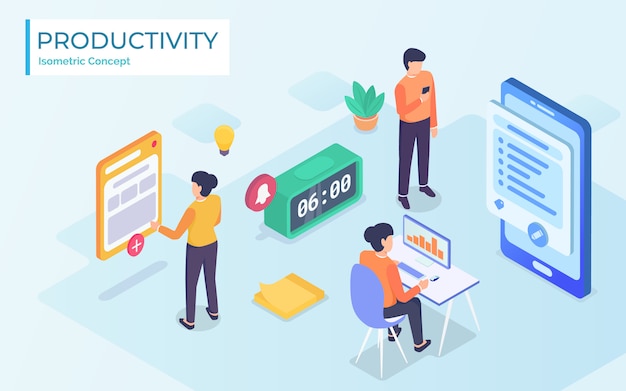 Time and productivity concept -  isometric