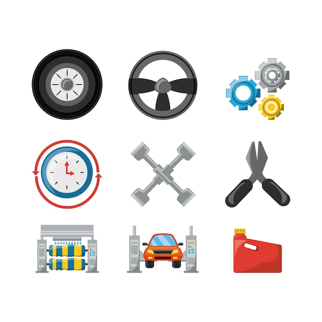 Tools of car service and machine repair