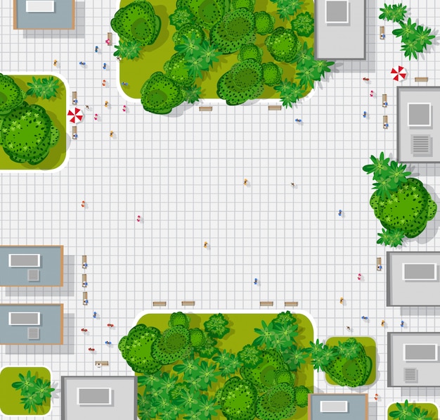 Top view of the city. Background town map