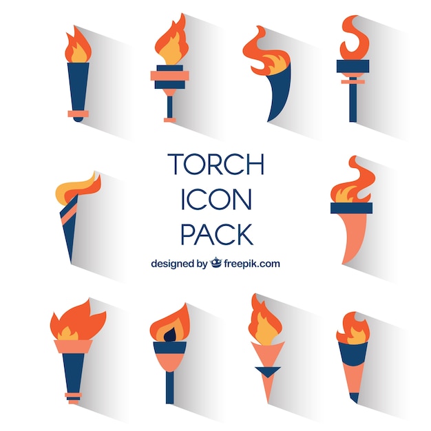 Vector torch icons pack