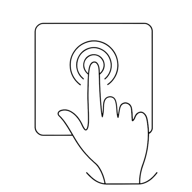 Touchscreen gesture line icons One line continuous line art vector illustration on white background