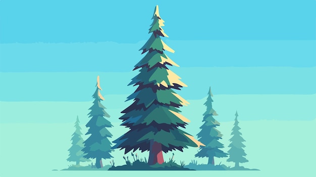 Towering Pine Tree in a Serene Forest Setting