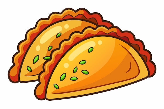 Vector traditional south american empanadas meat pies vector doodle clipart illustration