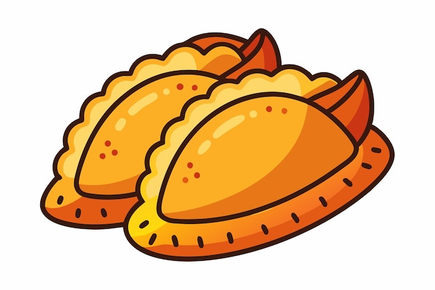 Vector traditional south american empanadas meat pies vector doodle clipart illustration