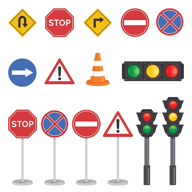 Traffic Concept With Lights And Equipments