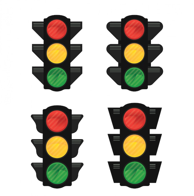 Traffic lights vector isolated