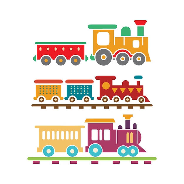 Vector train clipart set