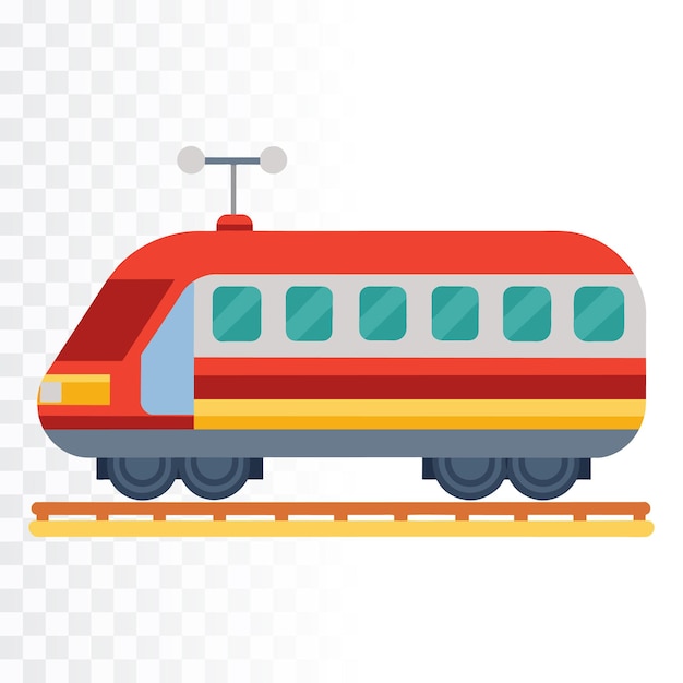 Train flat vector illustration on transparent background