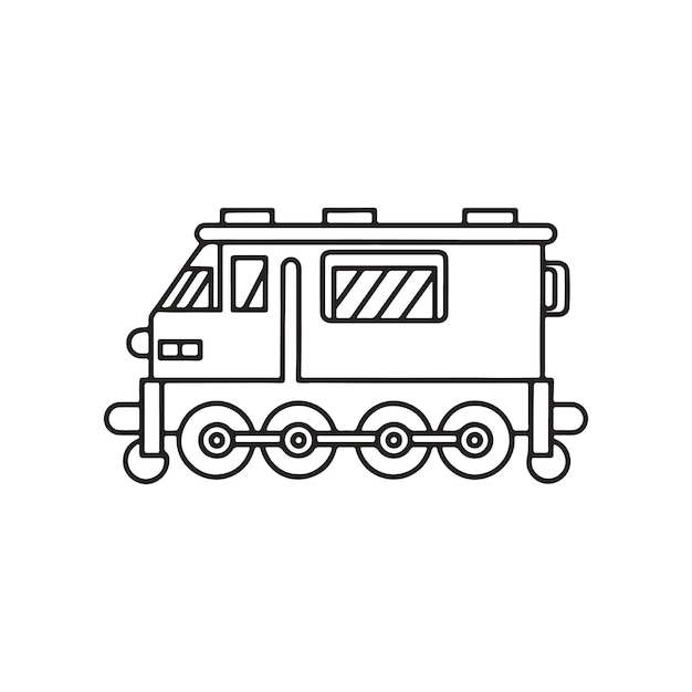 Train vector outline illustration