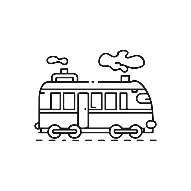 Train vector outline illustration