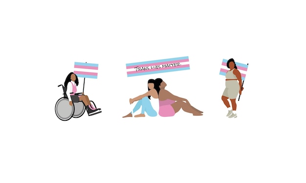 Vector transgender pride set