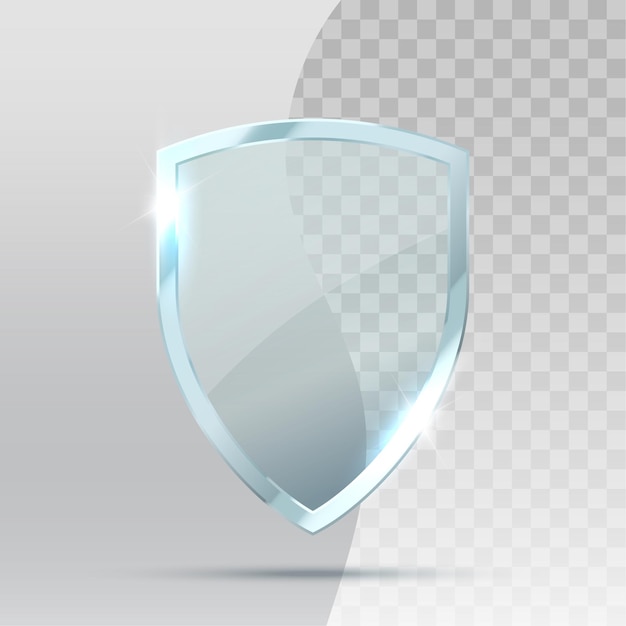 Transparent glass shield guard protection illustration