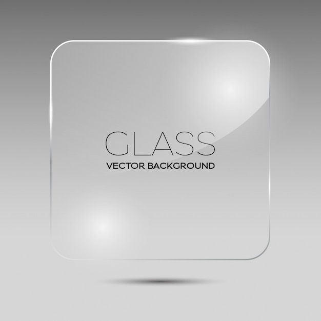 Vector transparent glass square frame