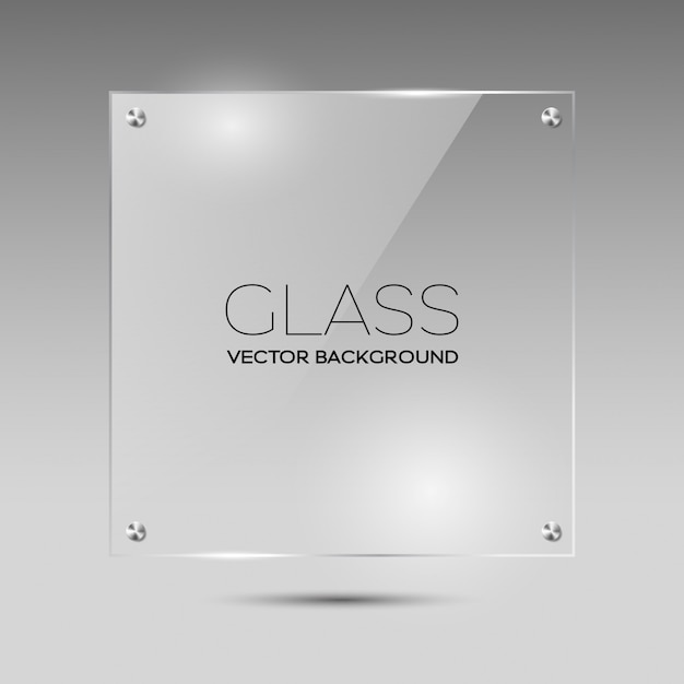 Transparent glass square frame