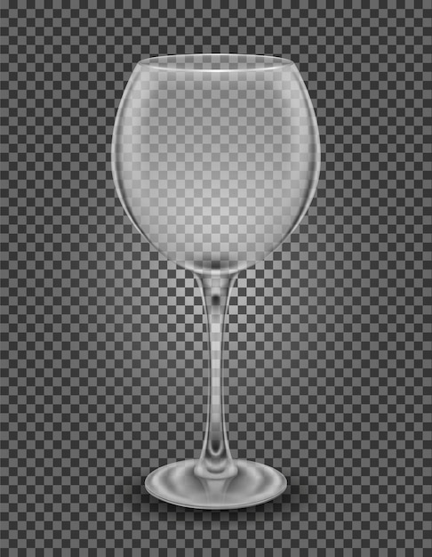 transparent glass for wine and low alcohol drinks vector illustration