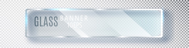 Vector transparent horizontal glass banner