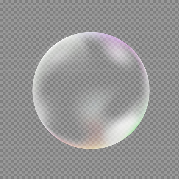 Transparent soap bubble. Vector illustration