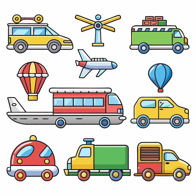 Transportation Cartoon Illustration