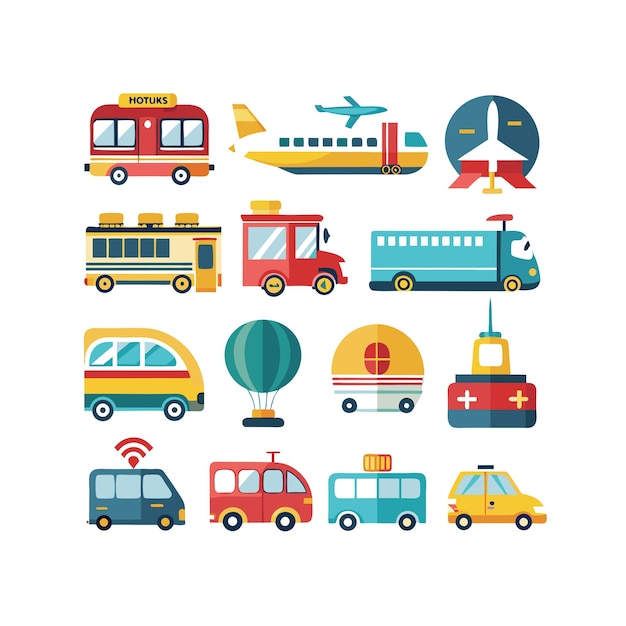 Transportation Icon Set Collection Vector Illustration