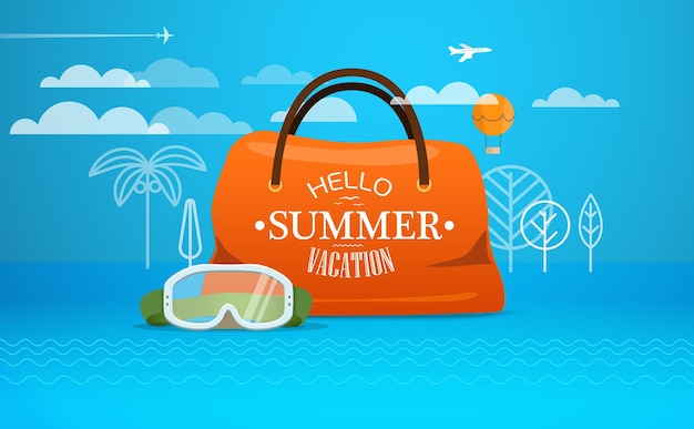 Travel bag vector illustration Vacation concept with the bag