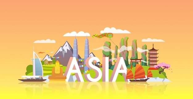 Travel banner. Trip to Asia.