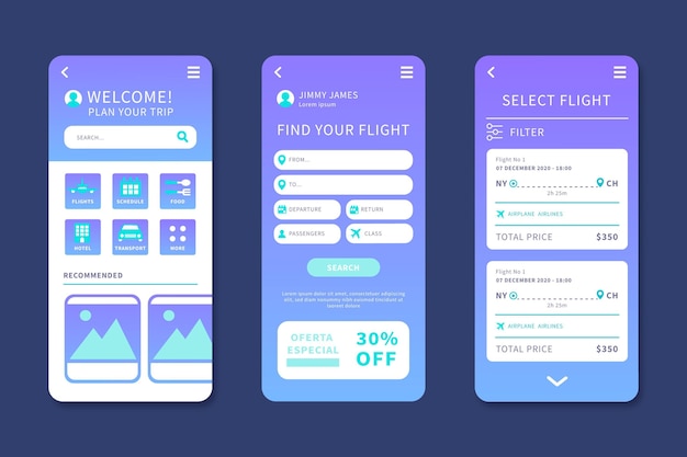 Vector travel booking app