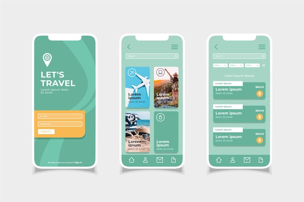 Vector travel booking app