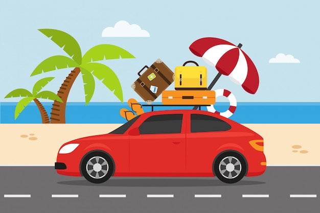 Travel by car on summer holiday