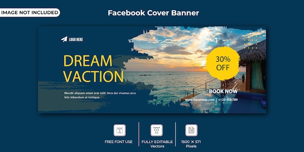 Travel company facebook cover Vector