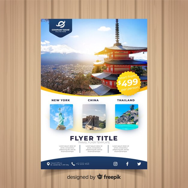 Vector travel flyer template