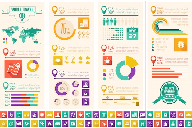 Vector travel infographic template.